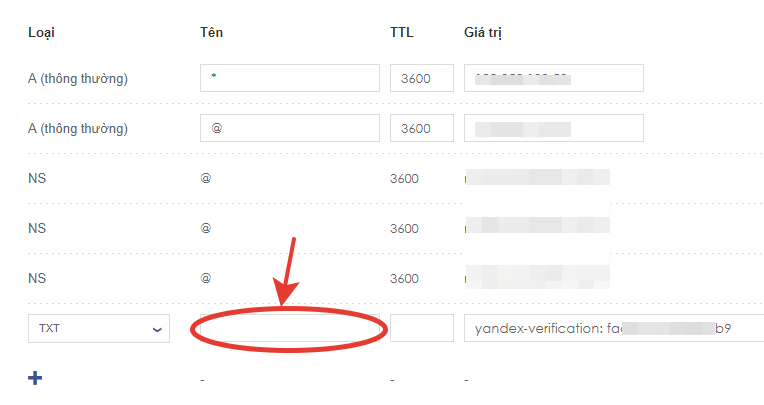 Xác thực mail riêng domain Yandex với TXT record